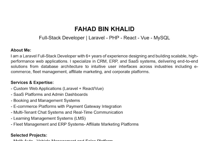 develop full stack web application using laravel, PHP, react, vue js and mysql